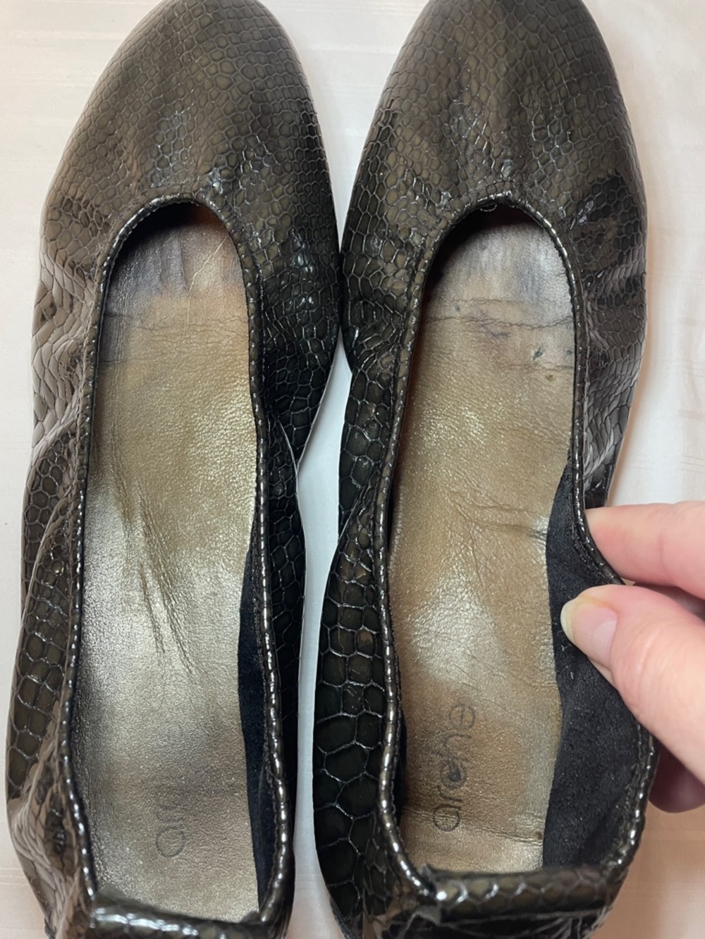 Arche Laius Patent Leather Ballet Flats women’s size 9.5 green but look black - Picture 6 of 16